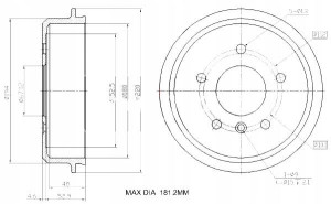 Bębny Ham. 2szt Mercedes T. W168 A-klasa Maxgear