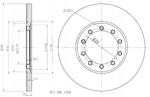Tarcze Ham. 2szt Ford T. Transit 06- 280x16 Wew.107 Maxgear