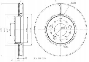 Tarcze Ham. 2szt Volvo P. S60 S80 V70 15 286mm Maxgear