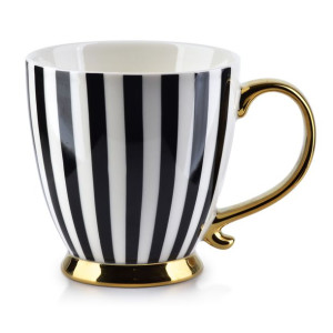 Czarny Biały Kubek Porcelanowy Do Kawy Herbaty 400ml