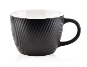 Duży Czarny Kubek Ceramiczny Do Kawy Herbaty 480ml