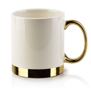 Biały Złoty Kubek Porcelanowy Do Kawy 330ml