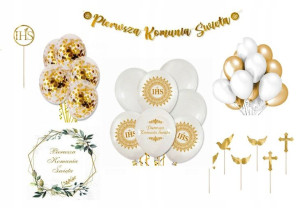 Zestaw Pierwsza Komunia Święta Balony Topper nr 3