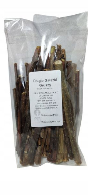 Długie Gałązki Gruszy 100g Przysmak Królik Gryzoń
