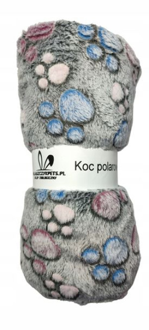 Kocyk Dla Psa Polarowy Kolorowe Łapki 100x70 Koc