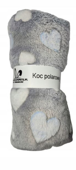Kocyk Dla Psa Polarowy Niebieskie Serca 100x70 Koc