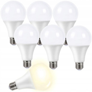 6x Żarówka Ciepła Led A60 E27 Kula 7w = 70w