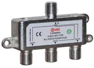 Rozgałęźnik-spliter 5-2400 Mhz Corab 3 Drożny Z Przejściem Napięcia