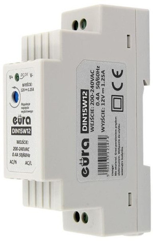 Zasilacz Din ''eura'' Din15w12 12v 1,25 A Dc