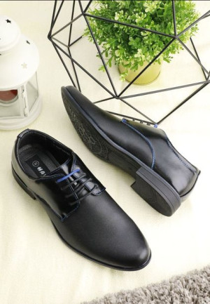Buty męskie wizytowe półbuty eleganckie czarne 14 Patrice 40 Czarny