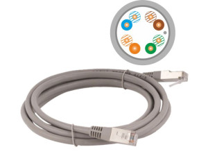 Patch-cord F/UTP kat.5e PVC 0.5m szary ALANTEC - ALANTEC