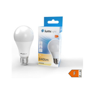 Żarówka Led E27 9w 840lm A60 B. Neutralna Al+pc