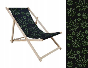 Leżak Drewniany premium MARIHUANA CBD