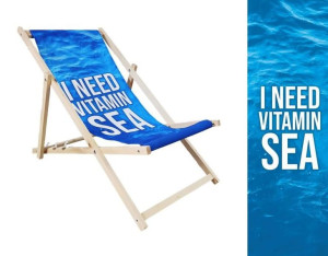 Leżak Drewniany premium I NEED VITAMIN SEA