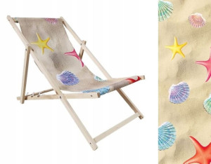 Leżak Drewniany premium PIASEK MUSZELKI PLAŻA