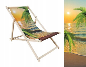 Leżak Drewniany premium PALMY PLAŻA ZACHÓD