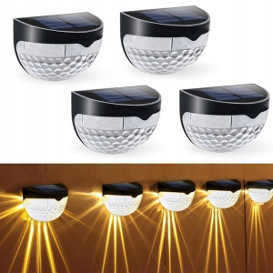 Lampa Solarna Naścienna 6 Led Czujnik Zmierzchu