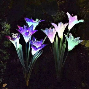 Lampa Solarna Led Wbijana Kwiaty Ogród Rgb Kwiat