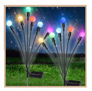 Lampa solarna wbijana RGB kuleczki 6 LED ogrodowa