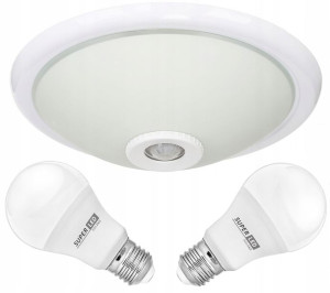PLAFON LED 2x E27 10W czujnik ruchu i zmierzchu