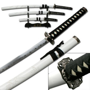Biały Smok Zestaw Mieczy Katana Wakizashi Tanto Plus Stojak Hk1101