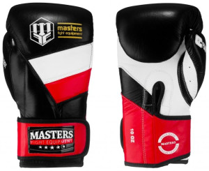 Rękawice bokserskie MASTERS skórzane RBT-MFE-PL czarne 10 oz