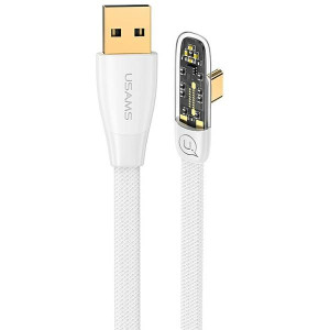 Kabel kątowy USAMS USB-A/USB-C PD 6A 66W Iceflake Series 1,2m biały SJ585US