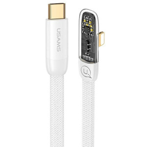 Kabel kątowy USAMS USB-C/Lightning PD 20W Iceflake Series 1,2m biały SJ583U