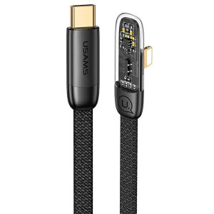 Kabel kątowy USAMS USB-C/Lightning PD 20W Iceflake Series 2m czarny SJ586US