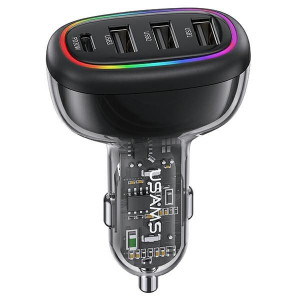 Ładowarka Samochowoa USAMS 1xUSB-C 3xUSB-A C34 48W 3A+C PD czarna CC170CC01
