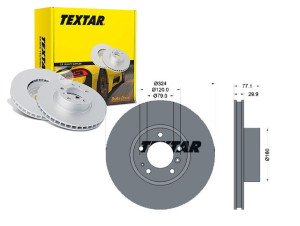 Tarcze Hamulcowe 2szt Bmw Przód E38 39 94- Textar