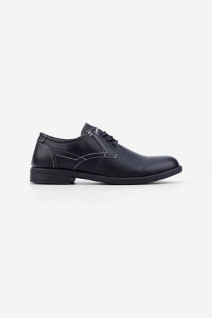 Buty męskie wizytowe półbuty eleganckie  czarne 2 Sault 43 Czarny