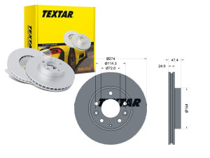 Tarcze Hamulcowe 2szt Mazda Przód 626 6 Textar