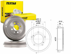 Bębny Hamulcowe Tył Suzuki Jimny 1.3 09.98- Textar