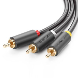 UGREEN AV105 Kable 3x RCA (Cinch) do 3x RCA (Cinch) 1.5m (czarny)