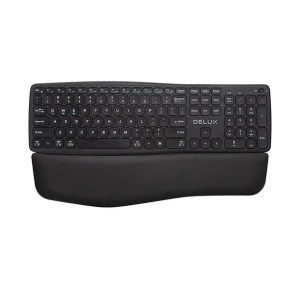 Ergonomiczna klawiatura bezprzewodowa Delux GM908CV BT+2.4G (czarna)