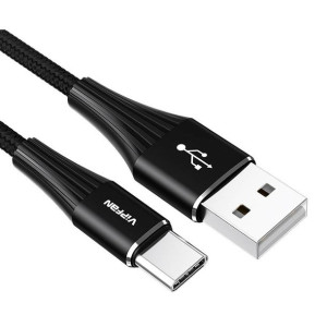 Kabel USB do USB-C Vipfan A01, 3A, 1.2m, z oplotem (czarny)