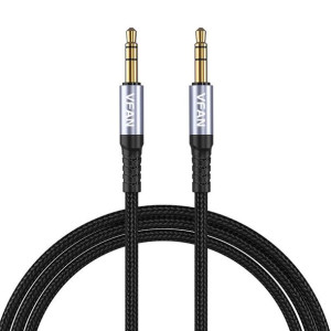 Kabel Vipfan L11 mini jack 3.5mm AUX, 1m, pozłacany (szary)
