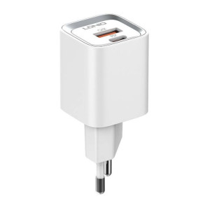 Ładowarka sieciowa LDNIO A2318C, USB + USB-C, PD + QC 3.0, 20W (biała)