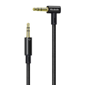 Kabel AUX mini jack 3.5mm, kątowy, 1.2m (czarny)