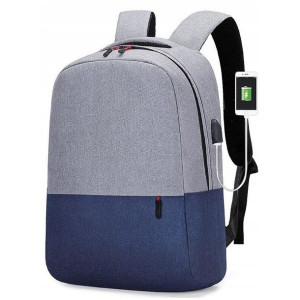 Plecak sportowy USB szaro - granatowy PL150WZ3
