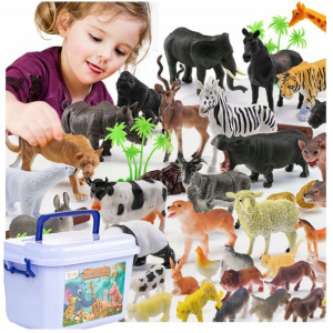 Figurki Zwierzęta Zwierzątka Zoo Zestaw 58 El.