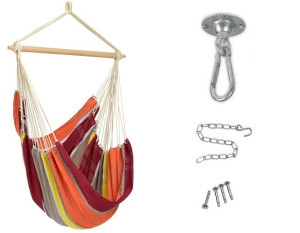 Zestaw Huśtawka Fotel Wiszący Brasil Acerola + Hak Sufitowy Powerhook