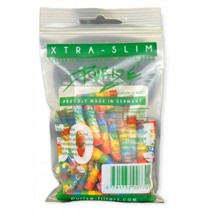 Filtry tipy węglowe Purize XTRA Slim Rainbow 50 szt.