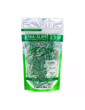 Filtry tipy z aktywnym węglem Purize XTRA Slim Zielone 250 szt.