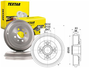 Bębny Hamulcowe Opel Tył Agila 00- Textar