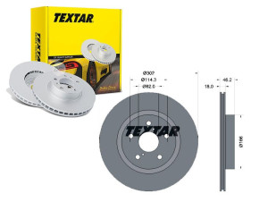 Tarcze Hamulcowe 2szt Toyota Przód Rav4 94- Textar