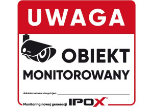 Mała tabliczka informacyjna "Obiekt monitorowany IPOX"