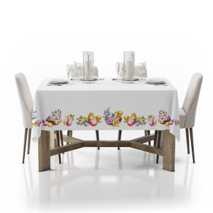 Plamoodporny Obrus świąteczny na stół Wielkanocny 140x300 D549-986-01wp kur