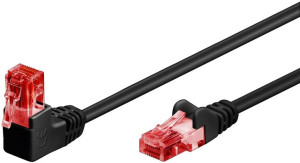 Kabel LAN Patchcord CAT 6 U/UTP 1x90 CZARNY 0,5m